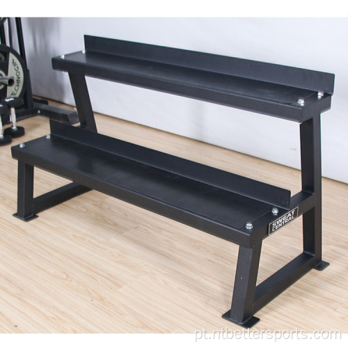 Rack de armazenamento de Dumbbell Kettlebell de Dumbbell Dumbbell de camada dupla comercial